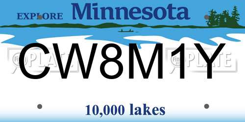 CW8M1Y Minnesota License Plate