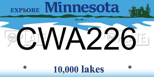 CWA226 Minnesota License Plate