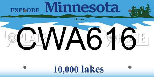 CWA616 Minnesota License Plate