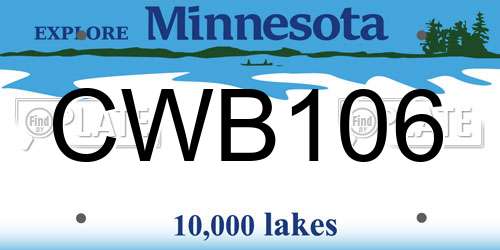 CWB106 Minnesota License Plate