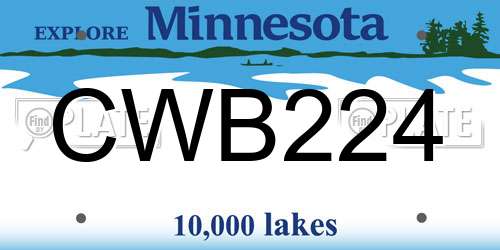 CWB224 Minnesota License Plate