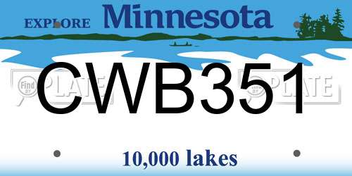 CWB351 Minnesota License Plate