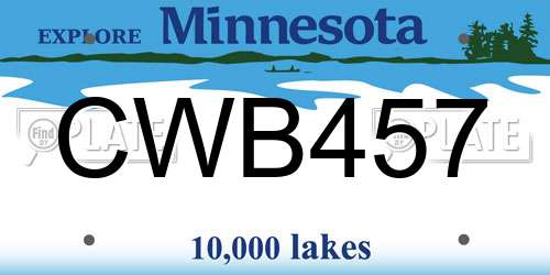 CWB457 Minnesota License Plate