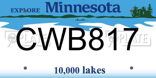 CWB817 Minnesota License Plate