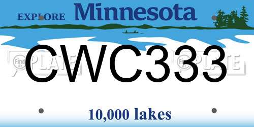 CWC333 Minnesota License Plate