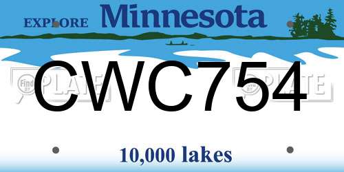 CWC754 Minnesota License Plate