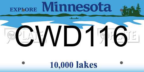 CWD116 Minnesota License Plate