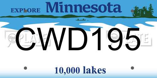 CWD195 Minnesota License Plate