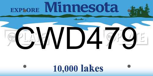 CWD479 Minnesota License Plate