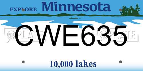 CWE635 Minnesota License Plate