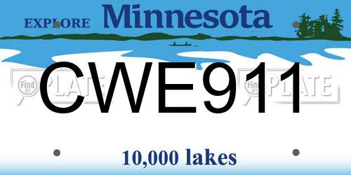 CWE911 Minnesota License Plate