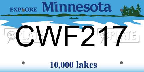 CWF217 Minnesota License Plate