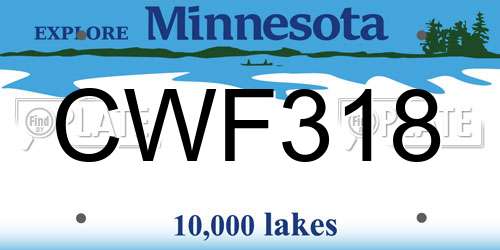 CWF318 Minnesota License Plate