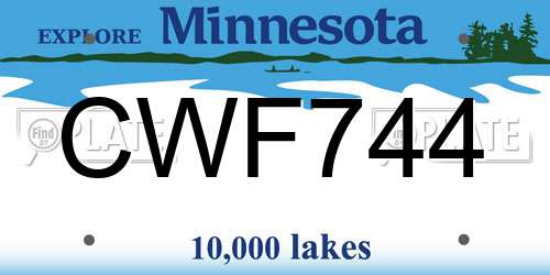 CWF744 Minnesota License Plate