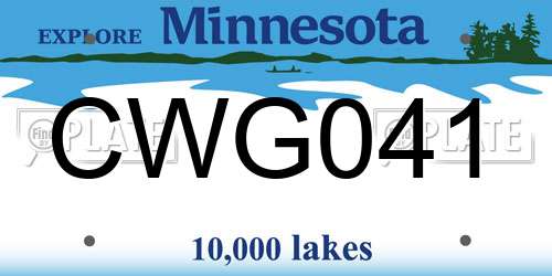 CWG041 Minnesota License Plate