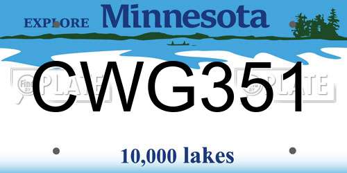 CWG351 Minnesota License Plate