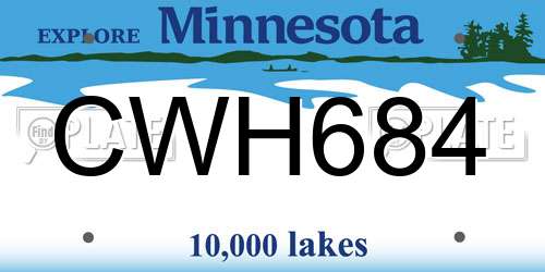 CWH684 Minnesota License Plate