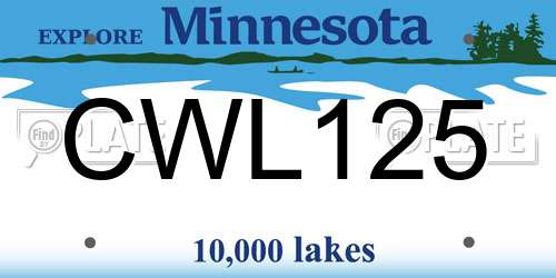 CWL125 Minnesota License Plate