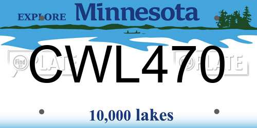 CWL470 Minnesota License Plate