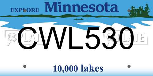 CWL530 Minnesota License Plate
