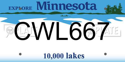 CWL667 Minnesota License Plate