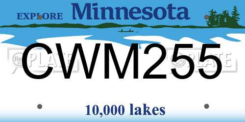 CWM255 Minnesota License Plate