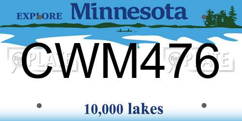 CWM476 Minnesota License Plate
