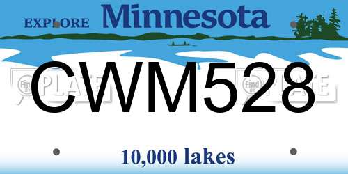 CWM528 Minnesota License Plate