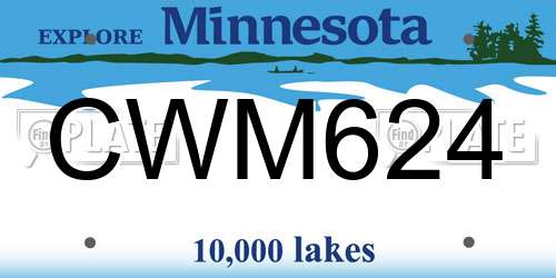 CWM624 Minnesota License Plate