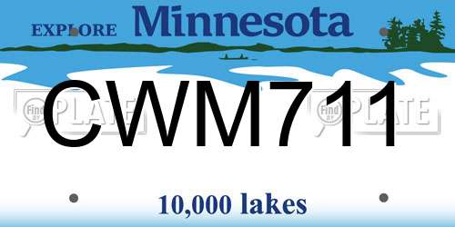 CWM711 Minnesota License Plate