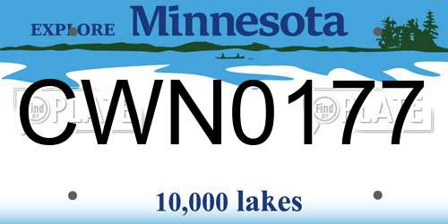 CWN0177 Minnesota License Plate