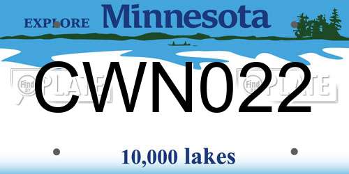 CWN022 Minnesota License Plate