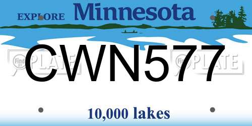 CWN577 Minnesota License Plate