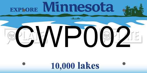 CWP002 Minnesota License Plate