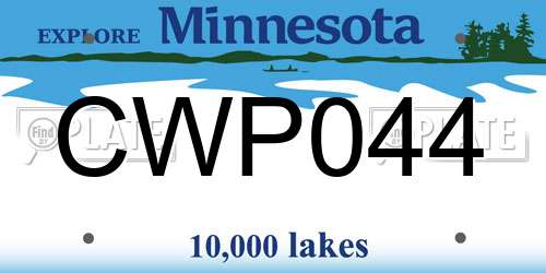 CWP044 Minnesota License Plate