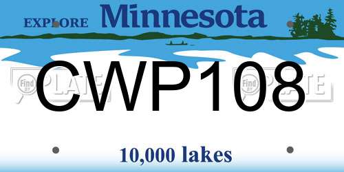CWP108 Minnesota License Plate