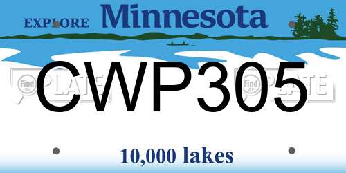CWP305 Minnesota License Plate