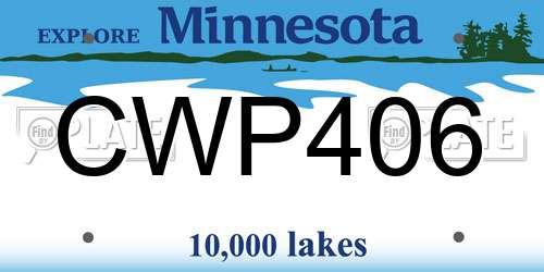 CWP406 Minnesota License Plate