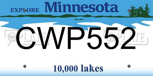 CWP552 Minnesota License Plate