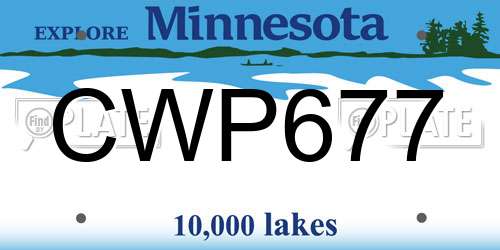 CWP677 Minnesota License Plate