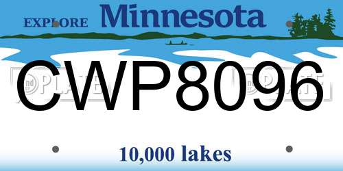 CWP8096 Minnesota License Plate