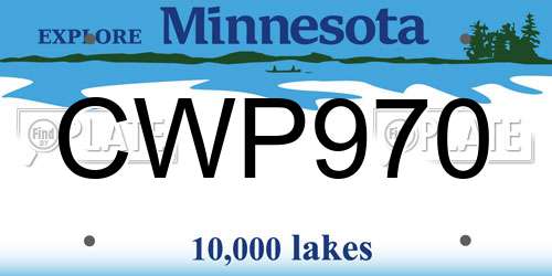 CWP970 Minnesota License Plate