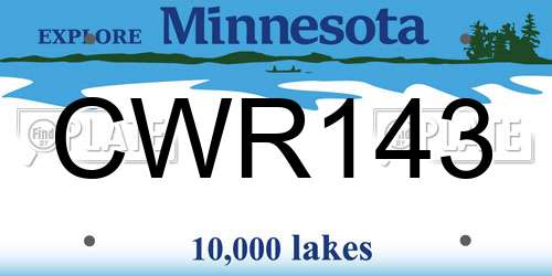 CWR143 Minnesota License Plate