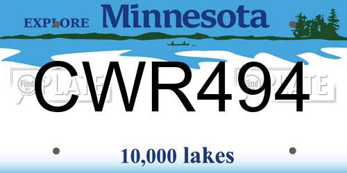 CWR494 Minnesota License Plate