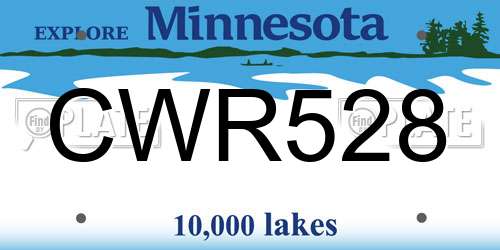 CWR528 Minnesota License Plate