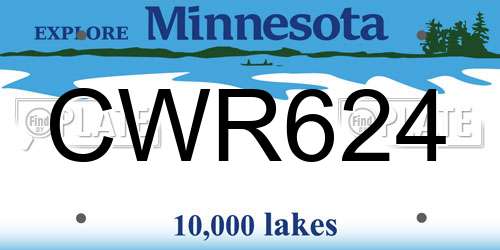 CWR624 Minnesota License Plate