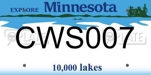CWS007 Minnesota License Plate