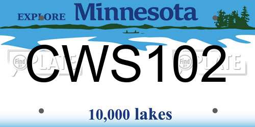 CWS102 Minnesota License Plate