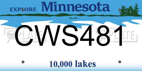 CWS481 Minnesota License Plate
