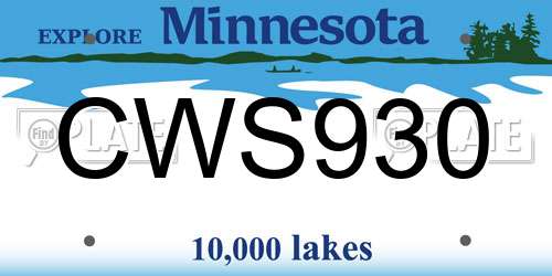 CWS930 Minnesota License Plate